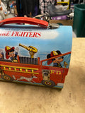 vtg Disney Fire Fighters Metal Lunch Box 70s Aladdin Collectible Tin Termos Mint