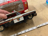 Vintage ASC Japan Tin Toy Friction Siren Police Car 9.75" Original Box 60's