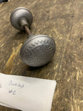 Antique Fancy Steel Door Knob Set Floral Star Pattern Spindle Art Deco Victorian