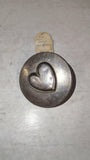 Antique Civil War Era Silvered Brass Horse Bridle Rosette Heart Medallion Tack