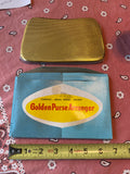 NOS 60's Dress Golden Purse Organizer Insert Gold Tone Pocketbook Original Box