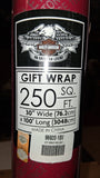 Harley-Davidson Holiday Gift Wrap Jumbo Roll 250 Sq Ft 30" x 100' Red Logo