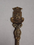 Vintage Overijssel Holland Souvenir Spoon Crowned Lion Coat of Arms Demitasse