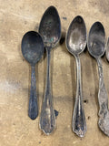 Lot of 7 Vintage Silverplate Spoons - Mixed Patterns Flatware Rockford rodgers