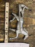 Metal Harness Racing Hood Ornament "Trotter Horse Buggy Sulky Vtg 50's Trim Acc