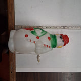 Vtg 1968 Empire Plastic Corp 13" Snowman Blow Mold Christmas Light Cat No 1377