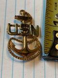 US Navy CPO Insignia  Vtg Original 1950s-70s Chief Petty Officer Badge Military
