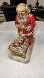 Vtg 1976 R P Gauer Kneeling Santa Praying Over Baby Jesus Manger Plaster Figure