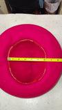 Vintage Importina 1980s Hot Pink Wool Felt Cloche Hat Black Bow