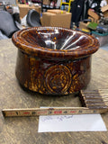1800's Rockingham Glaze Stoneware Spittoon Cuspidor Brown Mottled Antique Bennin