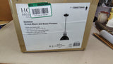 Home Decorators Collection Shelston 10" Black/Brass Pendant Light