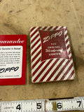 NIB 1953-54 Zippo Lighter Vintage Burrell Contractors Red Stripe Box Collectible