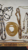 Vintage Estate Costume Jewelry Lot Boho Wood Glass Beaded Copper Necklaces 12pc