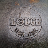 Lodge 5SK Cast Iron Skillet 8" Pan With Circular Logo Made In USA