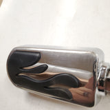 HARLEY Flame Cut Footpegs Chrome Rubber OEM Softail Dyna Sportster FXR Chopper
