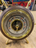 SWIFT Nautical Ship's Wheel Weather Station Barometer Vtg Desk Mantle Boat Camp