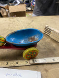 50's Vintage Wyandotte Tin Rooster Pull Tin Toy Egg Cart Farm Easter Collectible
