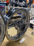 Chrome Detonator Mag Wheels 3x16 2.15x21 Harley Softail Chopper3/4 00^ Dyna Wide