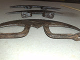 Lot of 3 Antique Hand Forged Iron Crescent Blades Primitive Cutter Tools