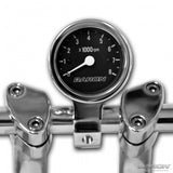 Baron Custom Bullet Billet Tachometer Clamp On Harley Softail Chrome/Black FXR