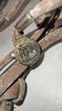 Vtg Western Parade Show Bridle Rolled Leather Silver Colored Ferrules Horse Head