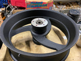 Mag Wheels billet Chopper 5.5x18 2.25x21 Softail 3/4 Wrinkle Black Custom Wide G