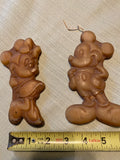 Vtg Minnie & Mickey Mouse Beeswax Characters- Disney 3" Figurines Collectible