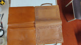 Vintage Hand Tooled Western Leather Portfolio Briefcase Oak Leaf Document Case