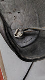 Vintage Black Leather Motorcycle Throwover Saddlebag Shovelhead Sportster 12"