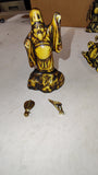 Vintage Japanese Celluloid Seven Lucky Gods Figurines & Barrel Cart Set