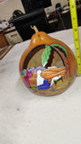 Vtg 2000 Robert & Linda Waldron Signed Hand Painted Gourd Art Nativity Diorama