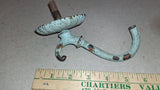 Antique Victorian Hollow Brass Gas Light Wall Sconce Arm Canopy Fixture Salvage