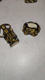 Vintage Japanese Celluloid Seven Lucky Gods Figurines & Barrel Cart Set
