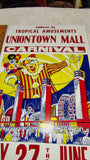1960's Triangle Poster Co Uniontown Mall Carnival Poster Tropical Amusements