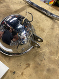 Vtg Bates KD Headlight 5 3/4 Chopper Old Skool Bottom mount Nice Wide Glide 70's