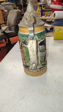 Vintage King Werk German Lidded Beer Stein Through the Woods Hunt Scene