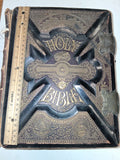 1900 Victorian Family Bible AJ Holman Parallel Leather Metal Clasps Apocrypha