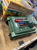 Vintage Taiyo M-4 Sherman Combat Tank battery-operated litho tin toy Japan Box 2