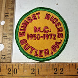 Vtg 2.5" Sunset Riders MC Patch 1950-1972 Butler PA Motorcycle Club Embroidered