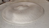 Vintage 1960s White Woven Straw Lampshade Hat Wide Downturned Brim U-Pick