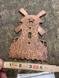 Handmade Hammered Copper Windmill House Wall Art Cutout with Star Detail