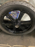 Black Mag Wheels Harley Street Bob Low Rider Softail Dunlop Tires New T/o FXBB!