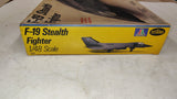 Vintage 1986 Testors F-19 Stealth Fighter 1/48 Scale Plastic Model Kit 595