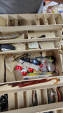 Vintage Plano 3-Tray Tackle Box Filled With Mixed Lures & Soft Bait Pack Lot
