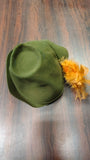 Vintage Mayser German Green Wool Felt Alpine Tyrolean Hunting Hat Feather
