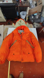 Vintage Woolrich Blaze Orange Down Hunting Jacket Parka Hood Med & Fleese Hood