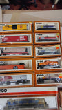 Vintage Tyco HO Scale Model Train Lot Locomotive Caboose Tanker Freight Cars NIB