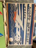 Early Bobby Bath Boat Fleet - Wooden Toy Sailboats Set 40's V RARE ORIGINAL BOX