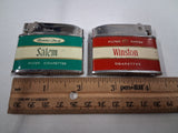 Lot of 2 Vintage Winston Salem Cigarette Lighters Penguin Modern Japan Tobacco