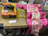 Vintage Cinderella Halloween Costume Set Dress Mask Box Medium 8-10 Collegeville